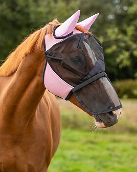 Flughuva QHP med avtagbart nosskydd, rosa (föl upp till X-Full)