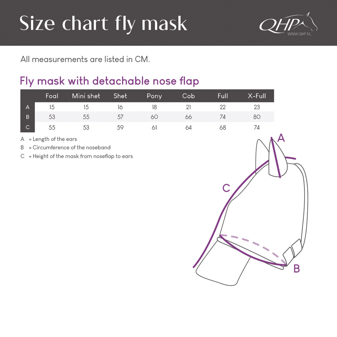 Fly mask QHP with removable nose guard, pink - 6