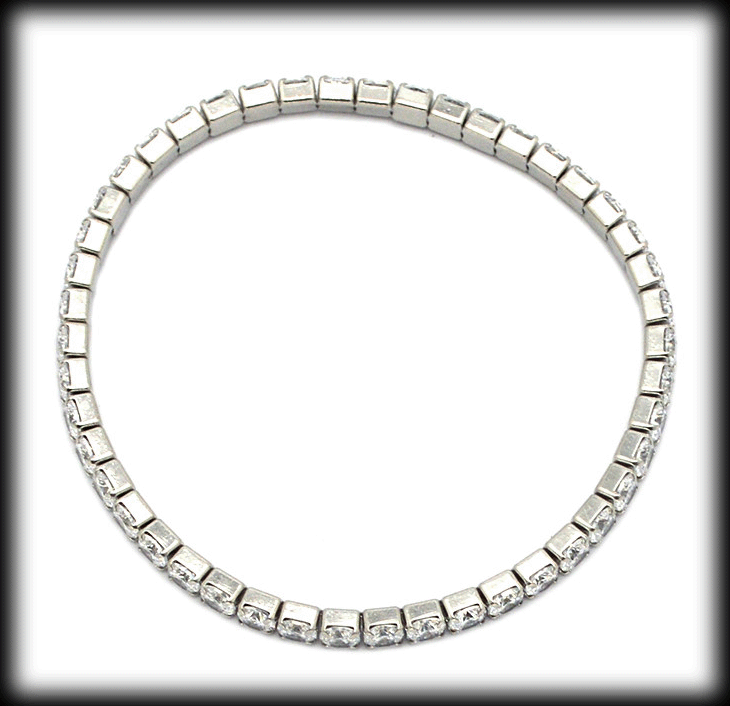 Strass armband i rostfritt stål. - 2