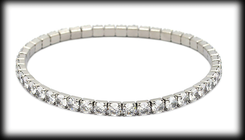 Strass armband i rostfritt stål.