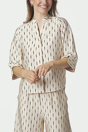 Neo Noir - Camile Print Blouse Creme