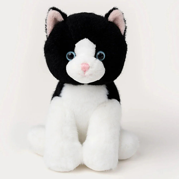 Teddykompaniet Kattunge Svart/Vit 18 cm