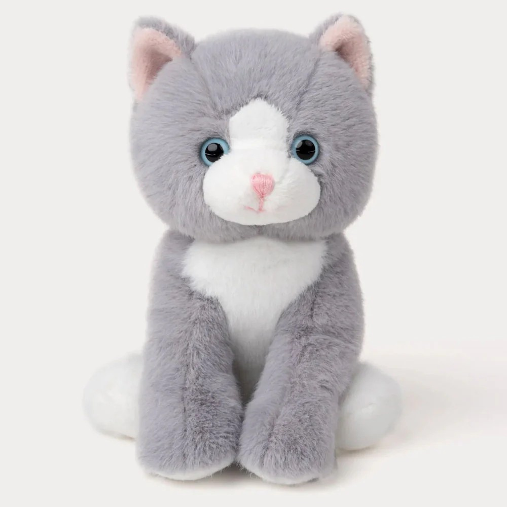 Teddykompaniet Kattunge Grå/Vit 18 cm