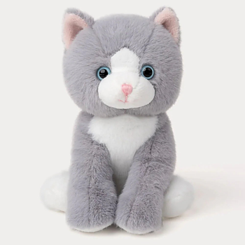 Teddykompaniet Kattunge Grå/Vit 18 cm