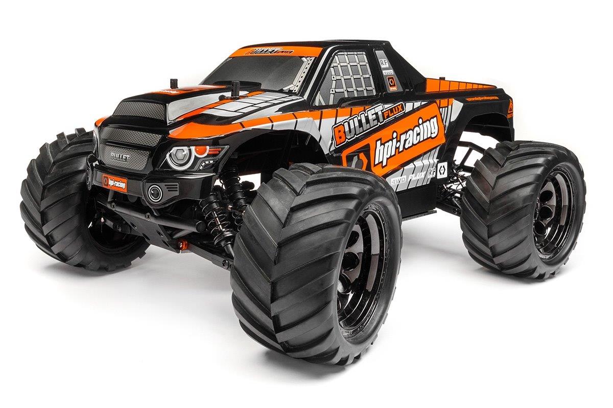 HPI Bullet MT Clear body with Nitro/Flux (BLACK) Decal