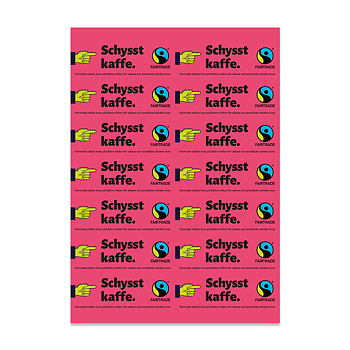 Hyllkantsetiketter: Schysst kaffe (två storlekar)