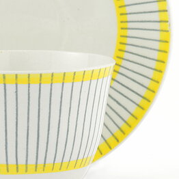 Stig Lindberg (Piké 1951) Coffee Cup with Yellow/Gray Decor 10 cm  [Sample Images]