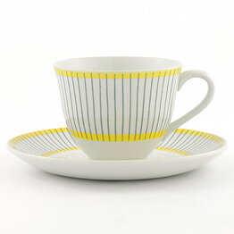 Stig Lindberg (Piké 1951) Coffee Cup with Yellow/Gray Decor 10 cm  [Sample Images]