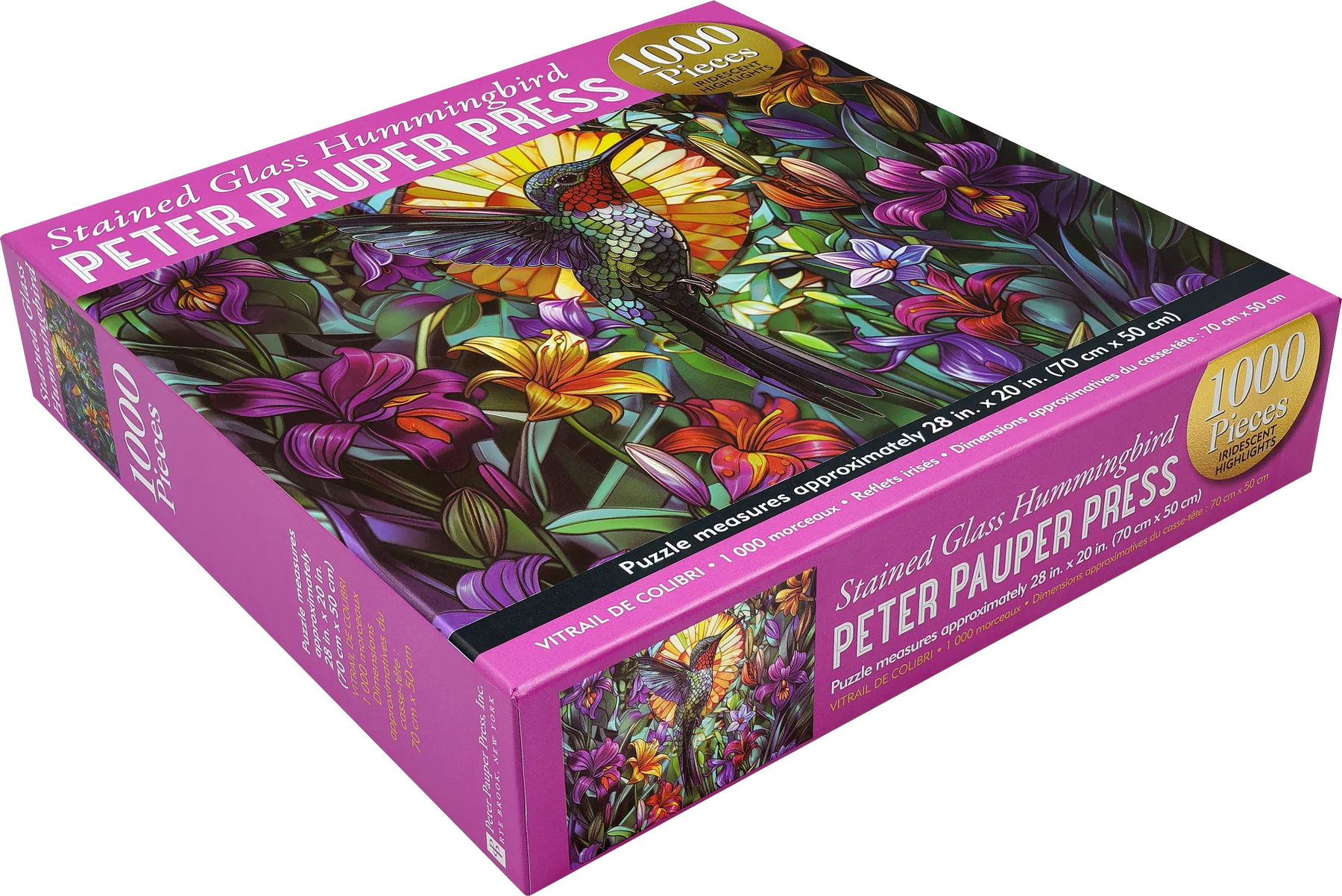 Stained Glass Hummingbird 1000 Piece Puzzle Foiled - 2