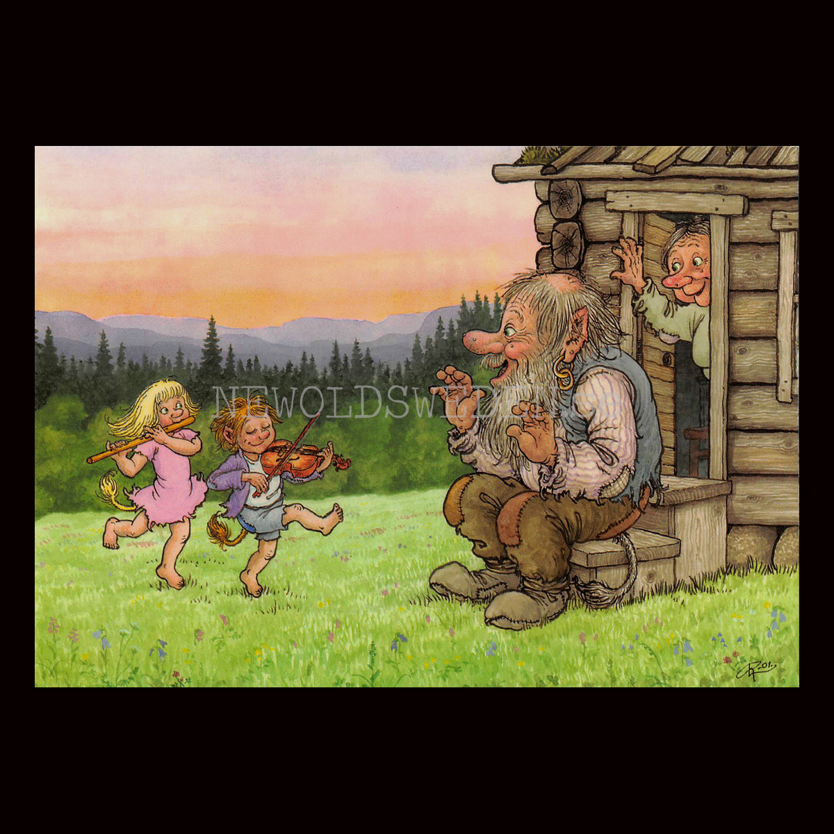 SOMMARMINNEN No: 501- Trollkort Rolf Lidberg Vykort A6 - 916