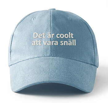 Barnkeps "Det är coolt att vara snäll" blå