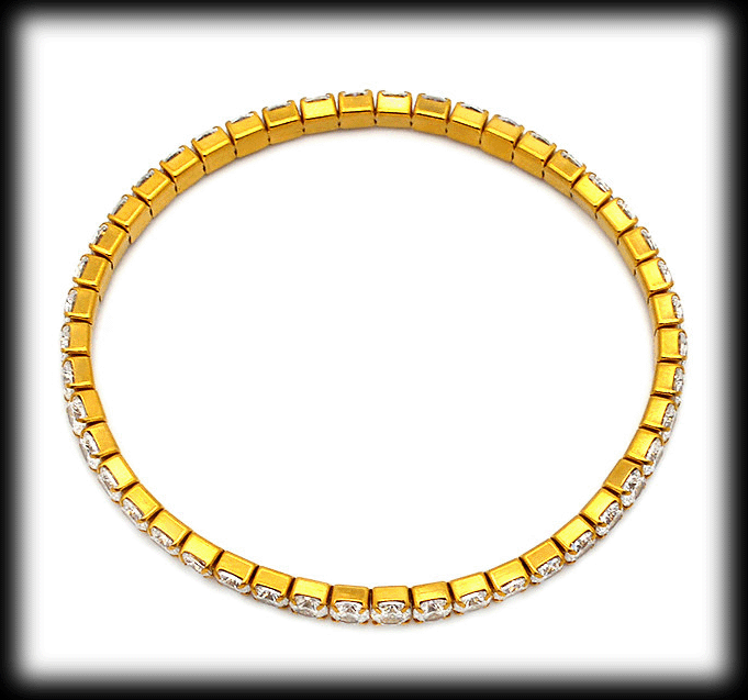 Strass armband i guldpläterat rostfritt stål. - 2