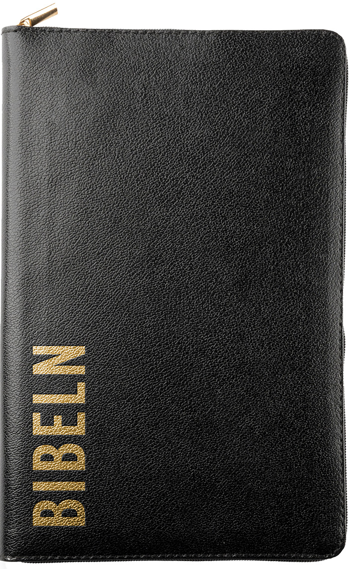 Bibel 2026 Slimline - Bounded leather Svart med dragkedja
