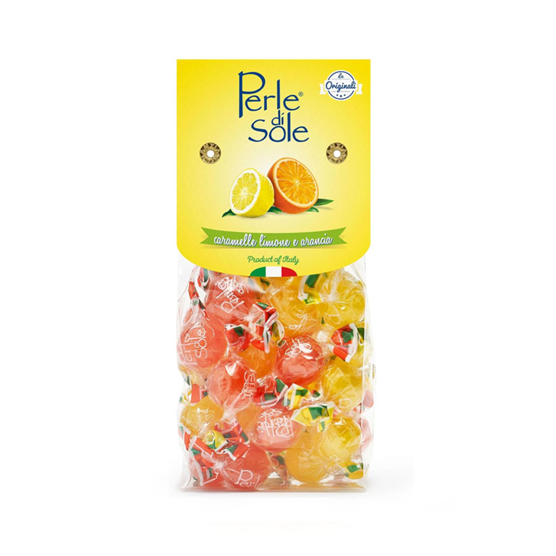 Perle di Sole, Karameller med smak av citron och apelsin - 200g