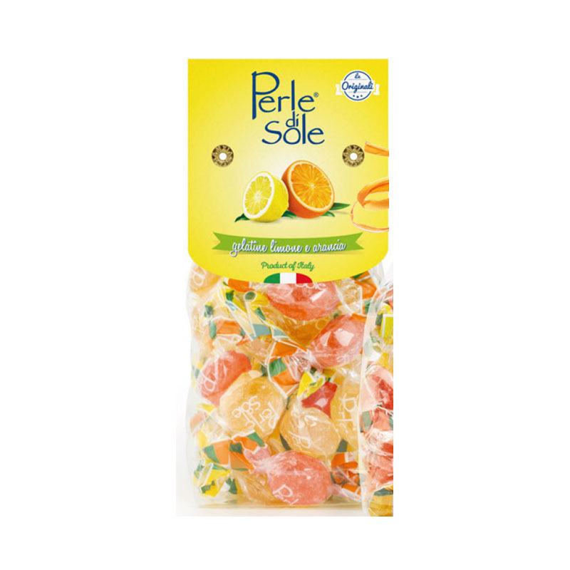 Perle di Sole, Gelégodis med smak av citron och apelsin - 200g - 2