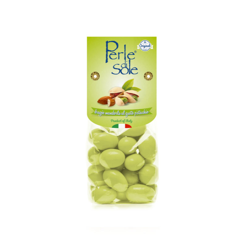 Perle di Sole, Dragerade mandlar med pistage - 150g