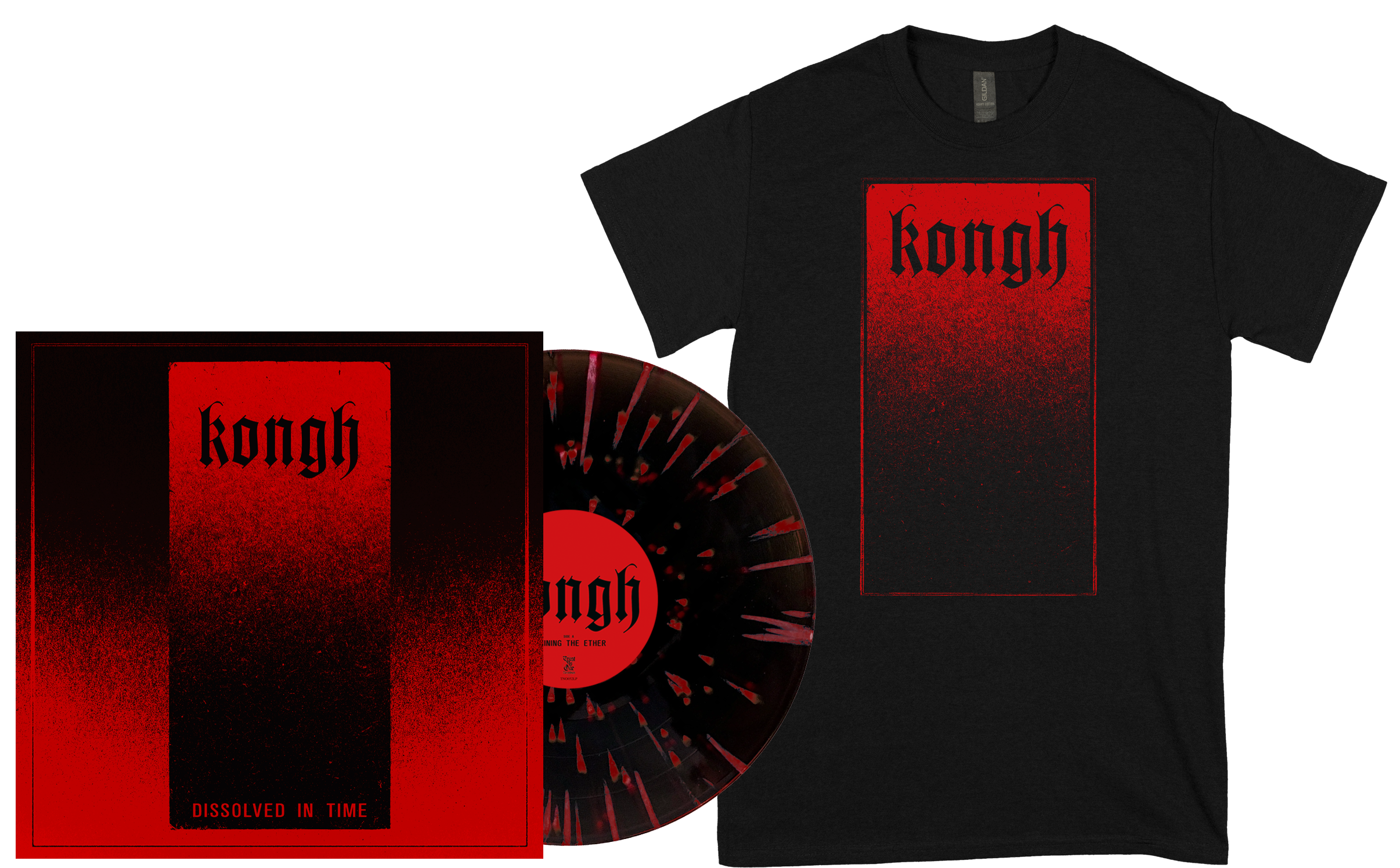 KONGH - Dissolved in Time LP (SPLATTER) + T-shirt BUNDLE (PRE-ORDER)