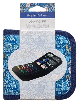 Sewing Kit in Zipper Case Blue Floral