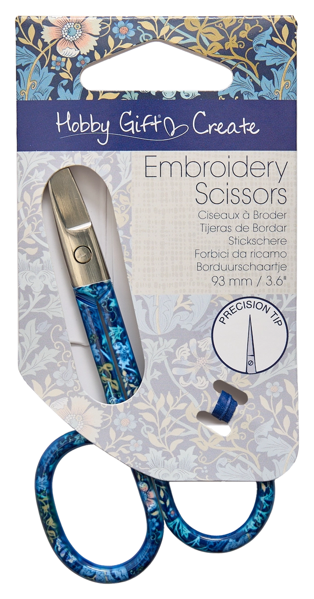Embroidery Scissors 3-1/2in Blue Floral - 2
