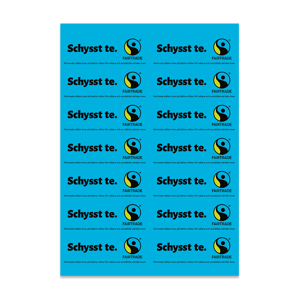 Hyllkantsetiketter: Schysst te (två storlekar)