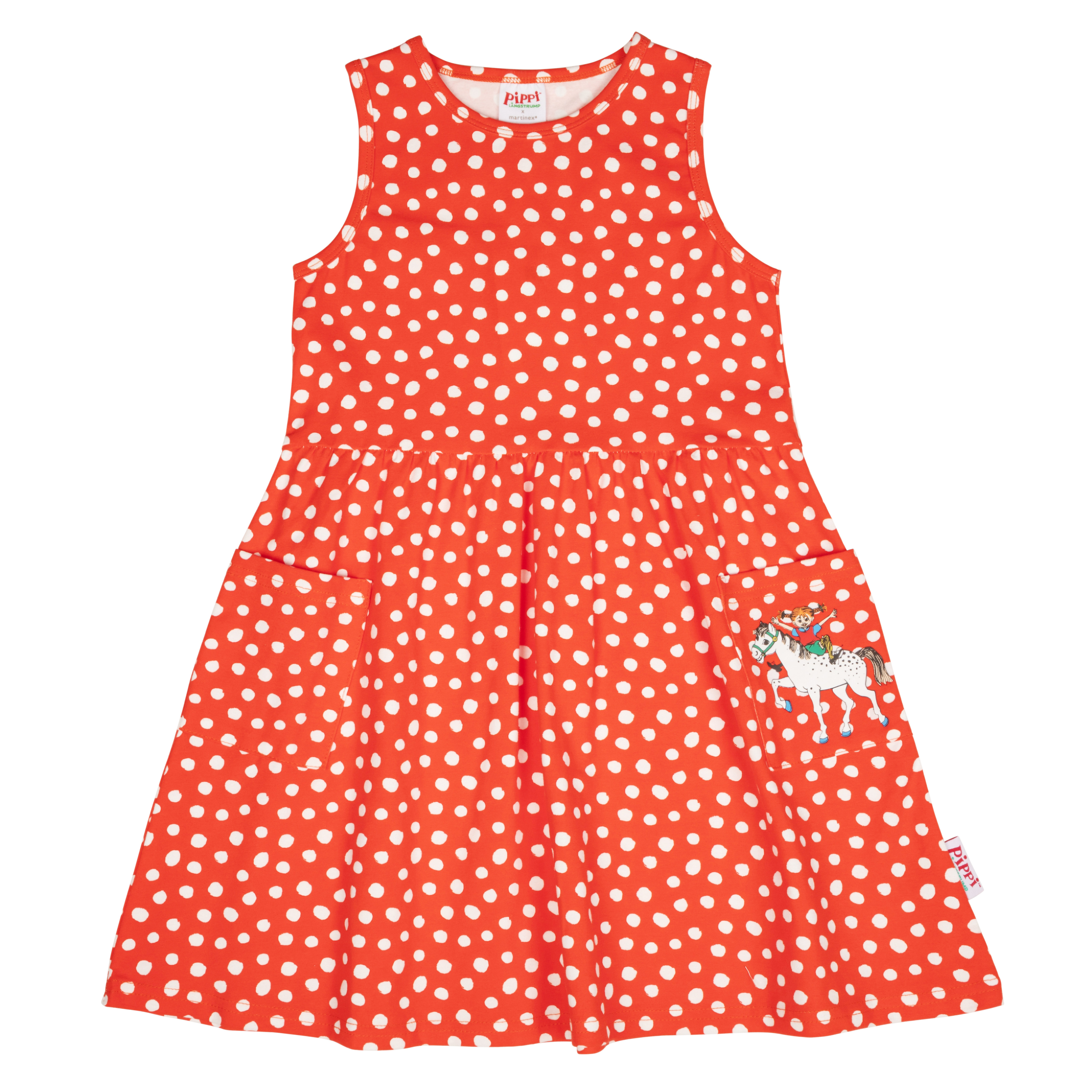Klänning Pippi Prickig - Röd