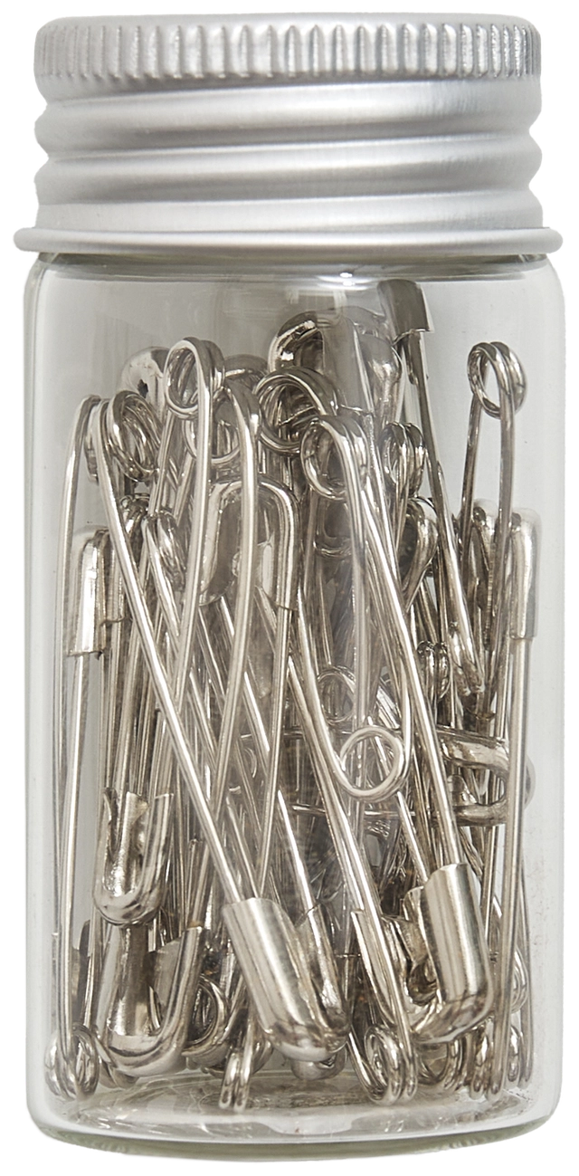 Safety Pins in Glass Jar 50ct