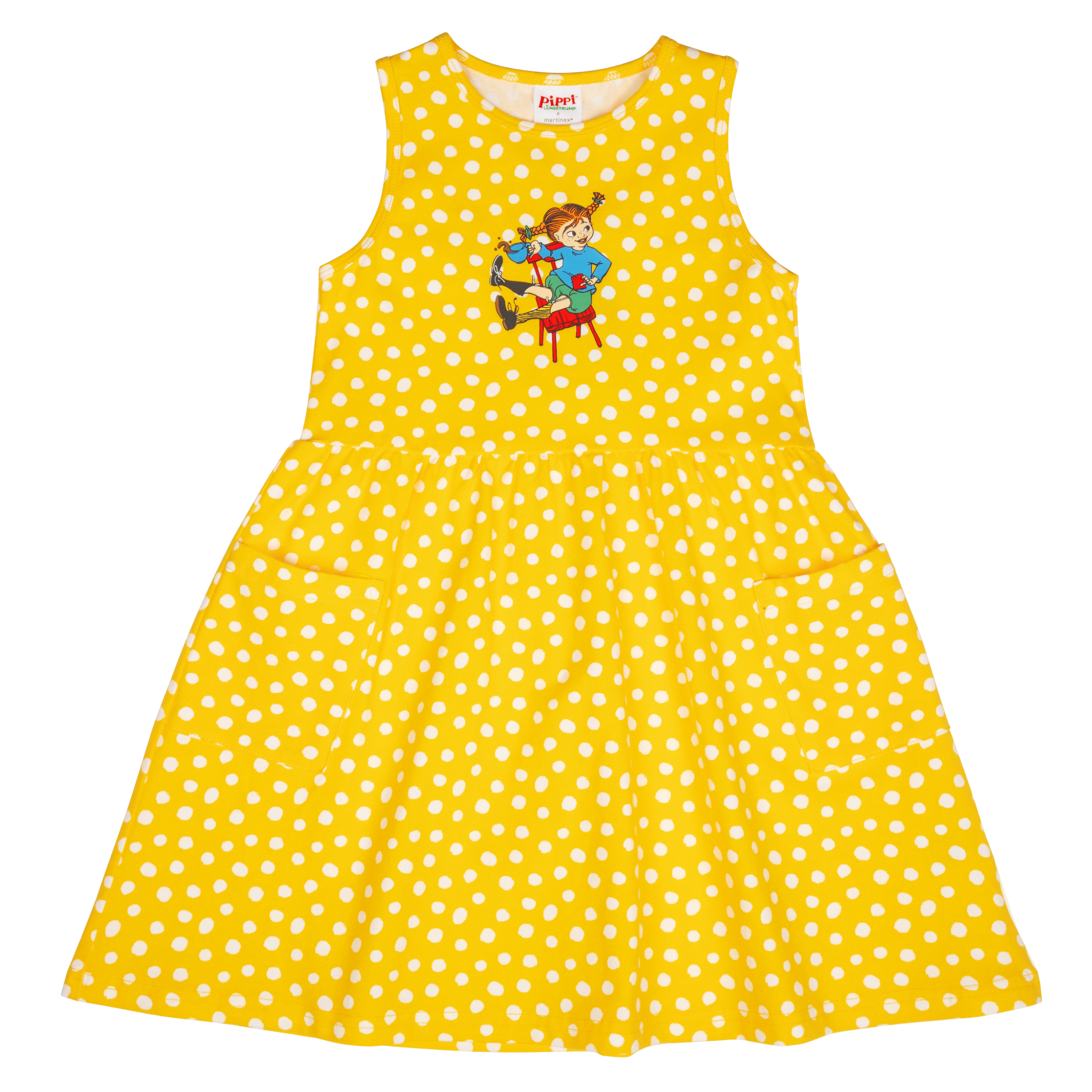 Klänning Pippi Prickig - Gul