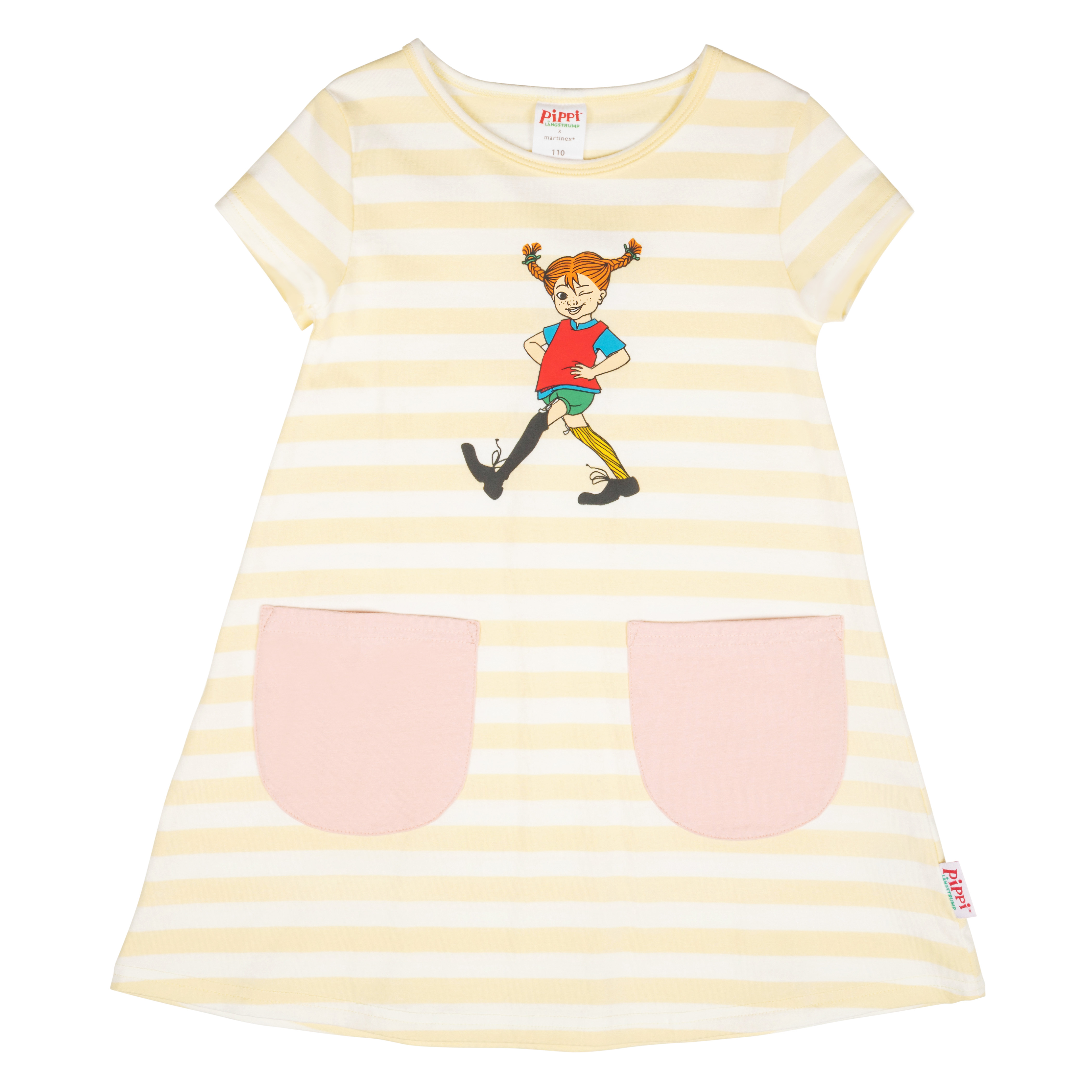 Klänning Pippi Munter - Gul/Vit - 2