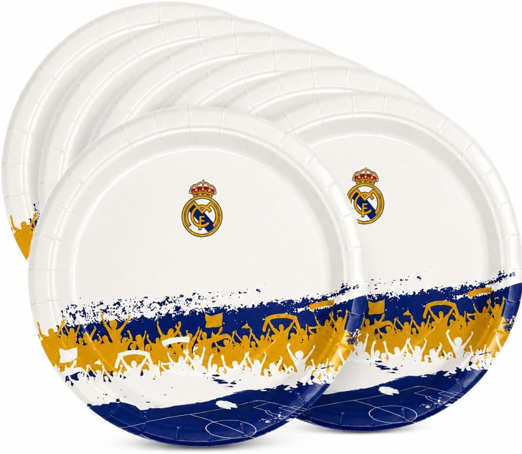 Real Madrid Papperstallrik 18 cm 8-pack Aficion - 5