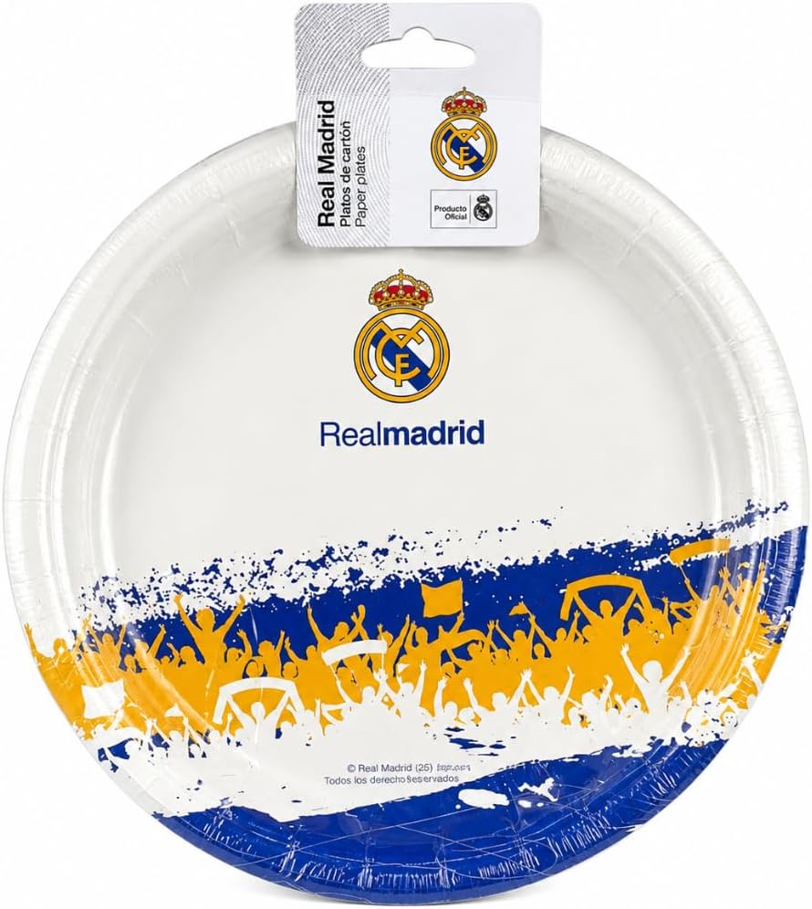 Real Madrid Papperstallrik 18 cm 8-pack Aficion - 2