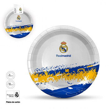Real Madrid Papperstallrik 18 cm 8-pack Aficion