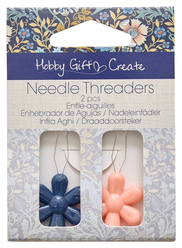 Nålträdare med blommor, 2st - Blå Morris - Hobby Gift Create - 2