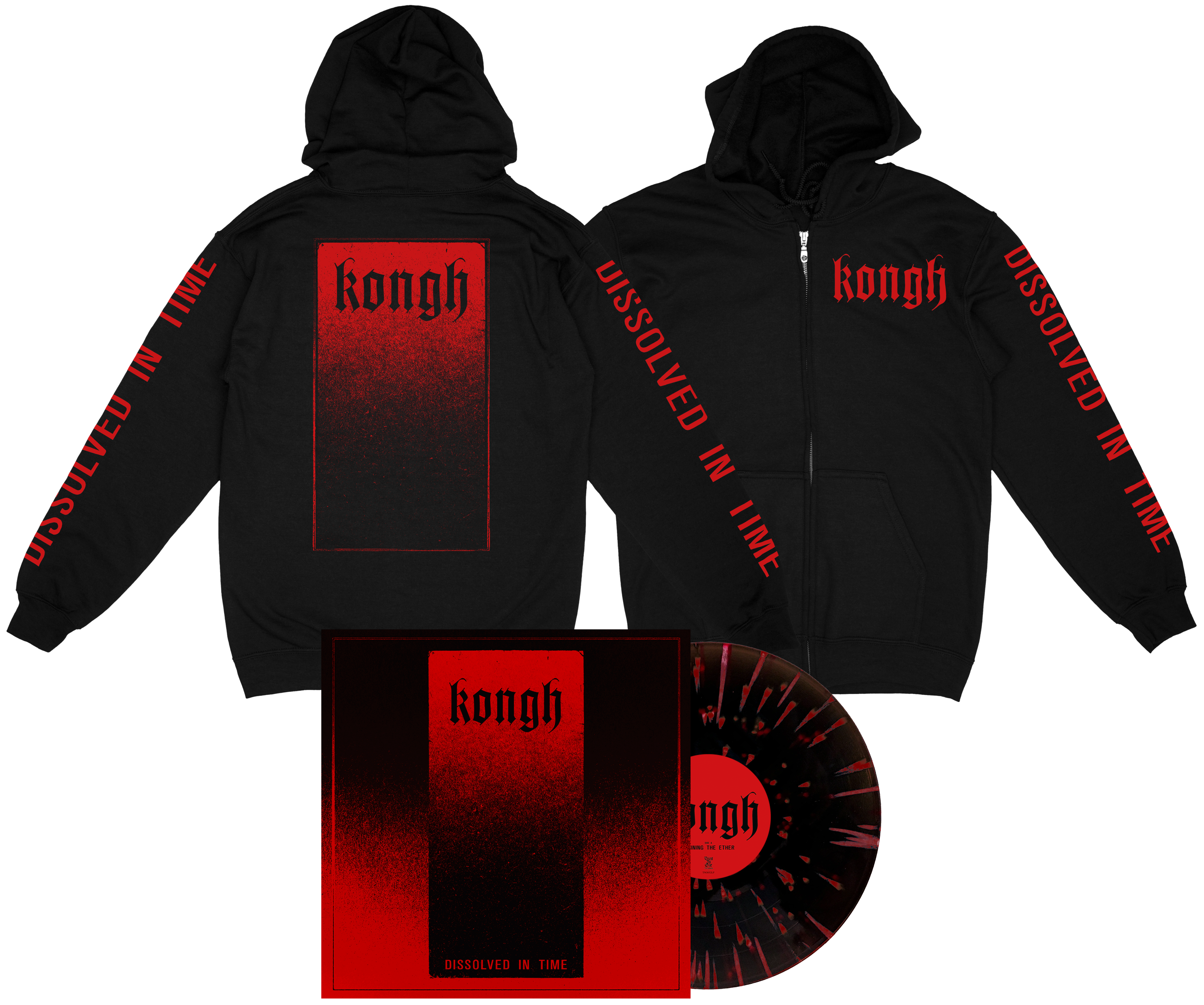 KONGH - Dissolved in Time LP (SPLATTER) + Zip Hood BUNDLE (PRE-ORDER)