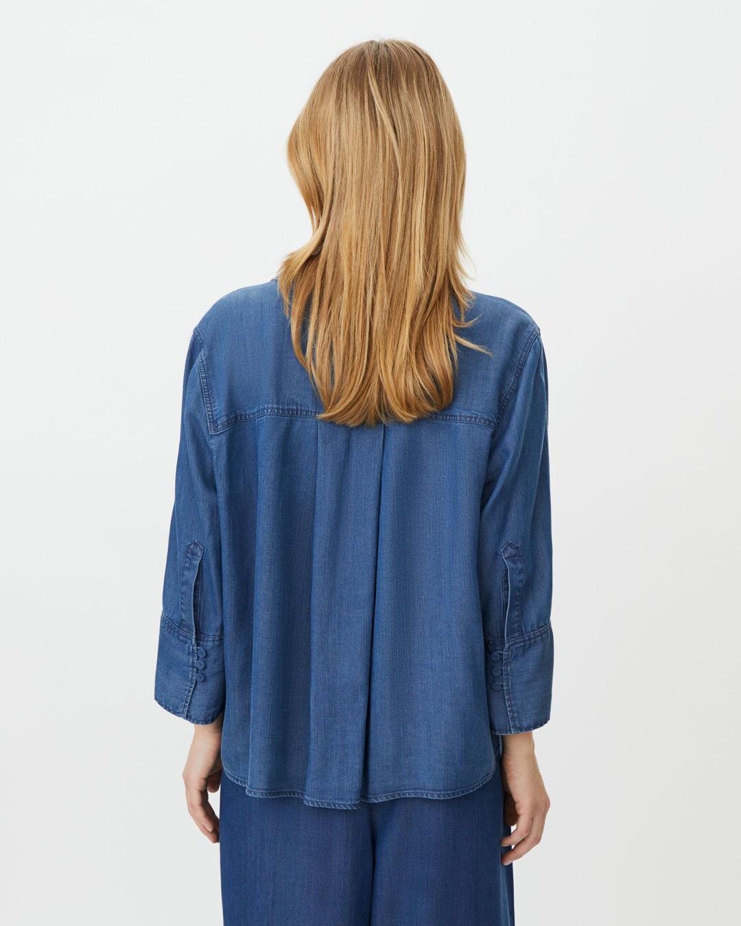 Jeansskjorta Idriel v-ringad denimblå - 4