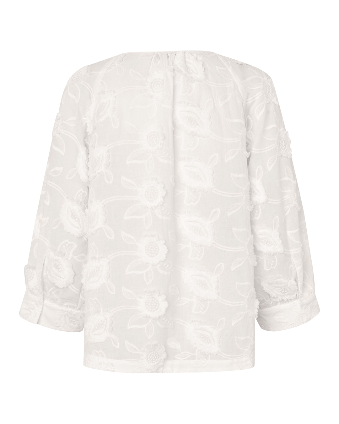 Blus Brenya broderade blommor offwhite - 5