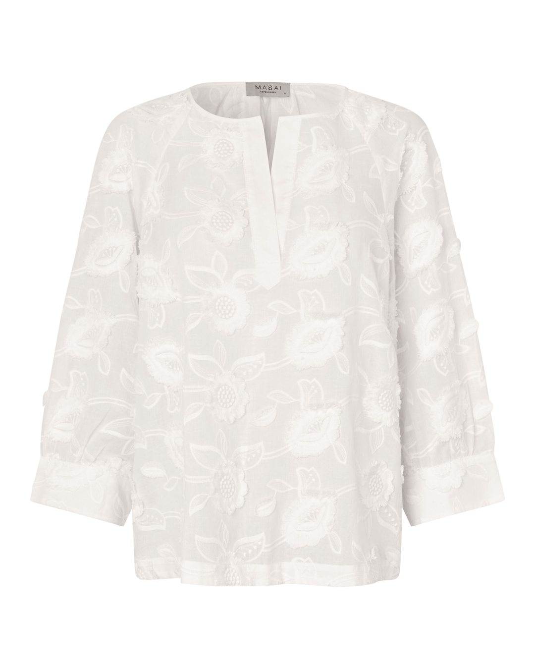 Blus Brenya broderade blommor offwhite - 4