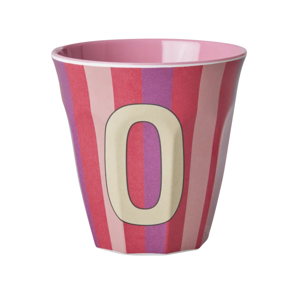 Mugg i melamin, Alfabetsmugg O stripes, Rice