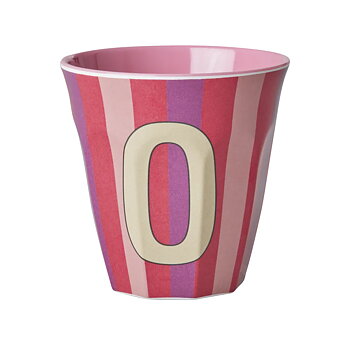 Mugg i melamin, Alfabetsmugg O stripes, Rice