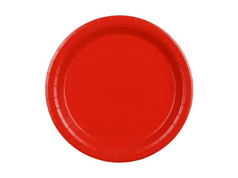 Röda papptallrikar 23 cm – 6-pack