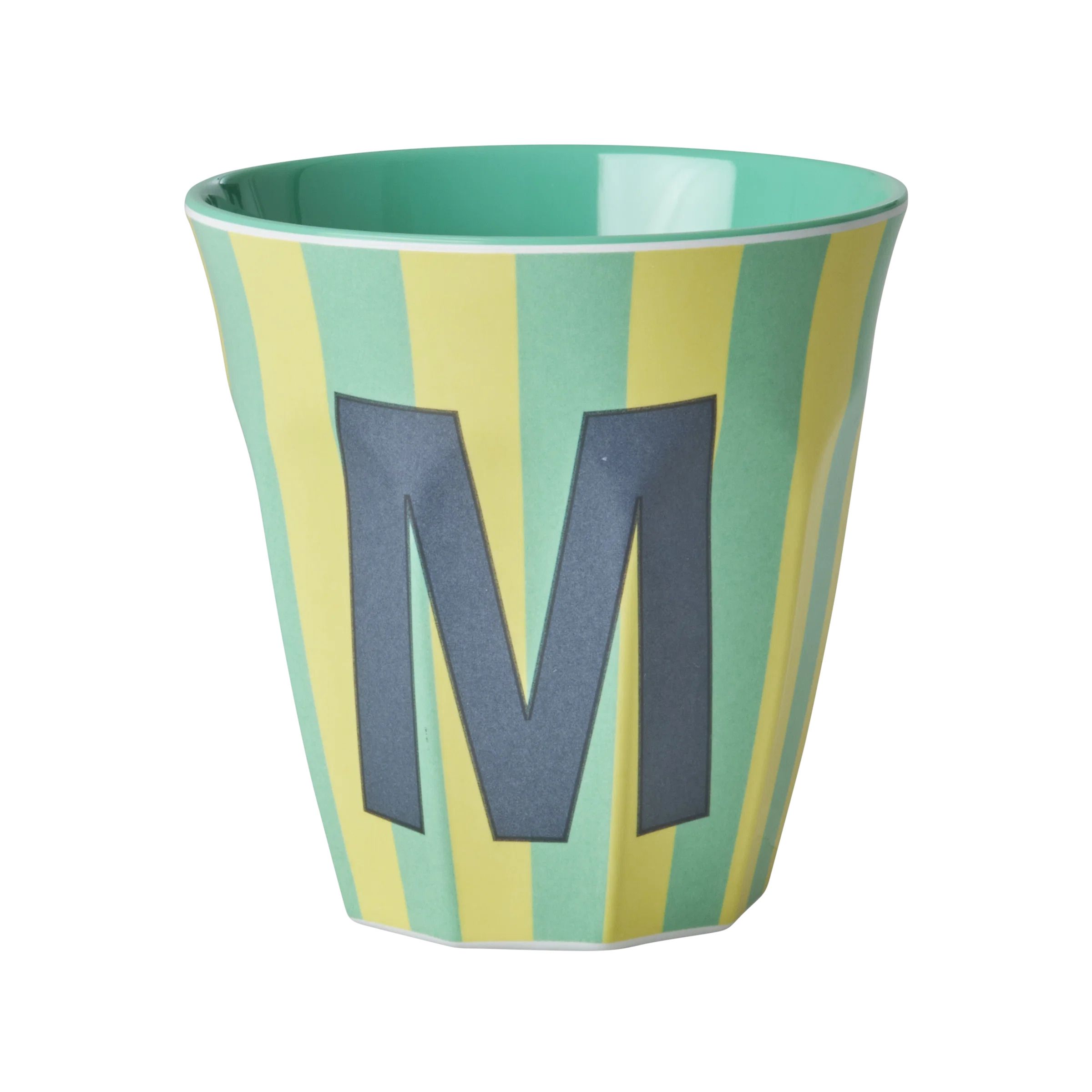 Mugg i melamin, Alfabetsmugg M stripes, Rice