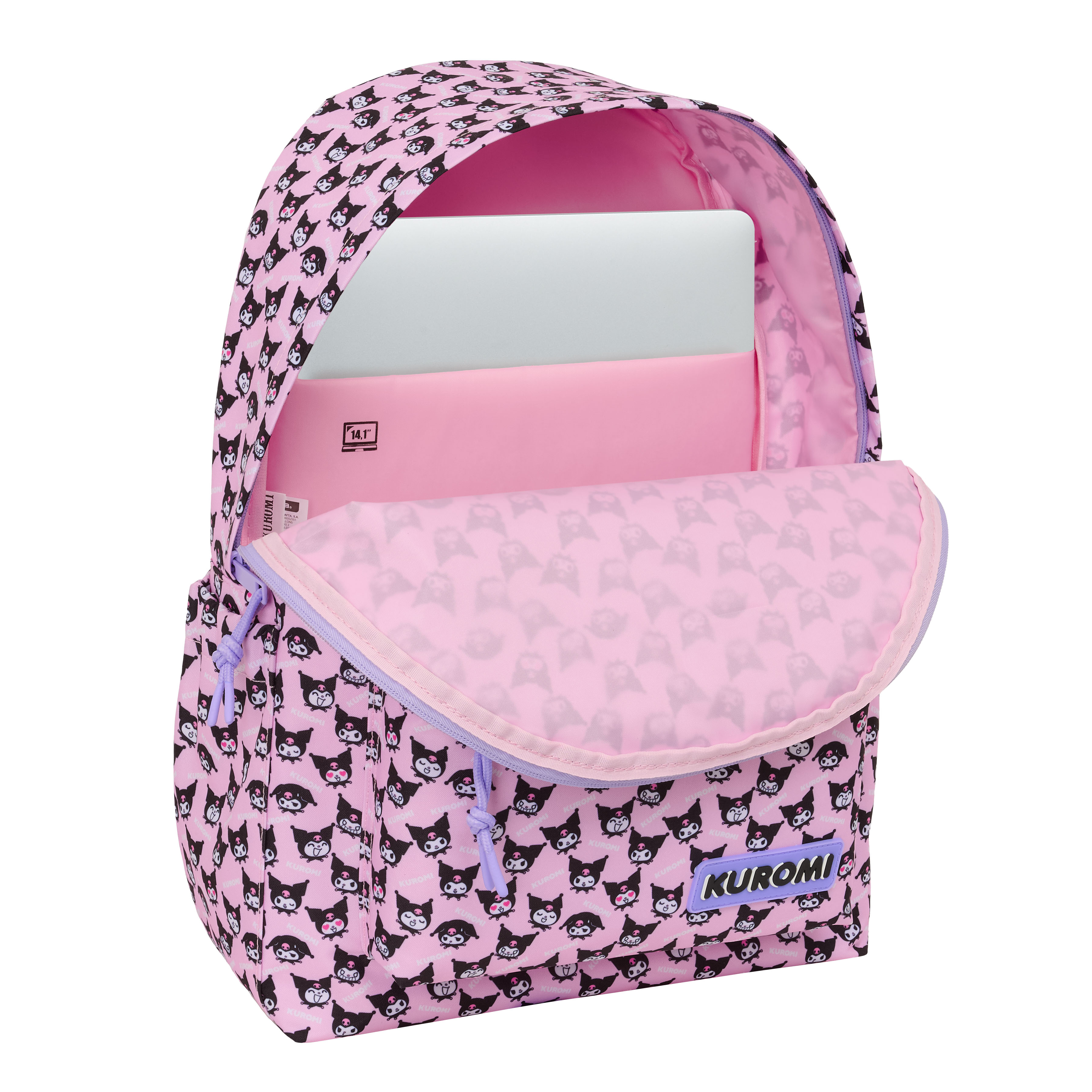 Kuromi Laptop Ryggsäck – rosa och lila kawaii ryggsäck - 43 cm - 2