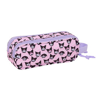 Kuromi Pennfodral med 2 Fack – rosa och lila kawaii pennskrin