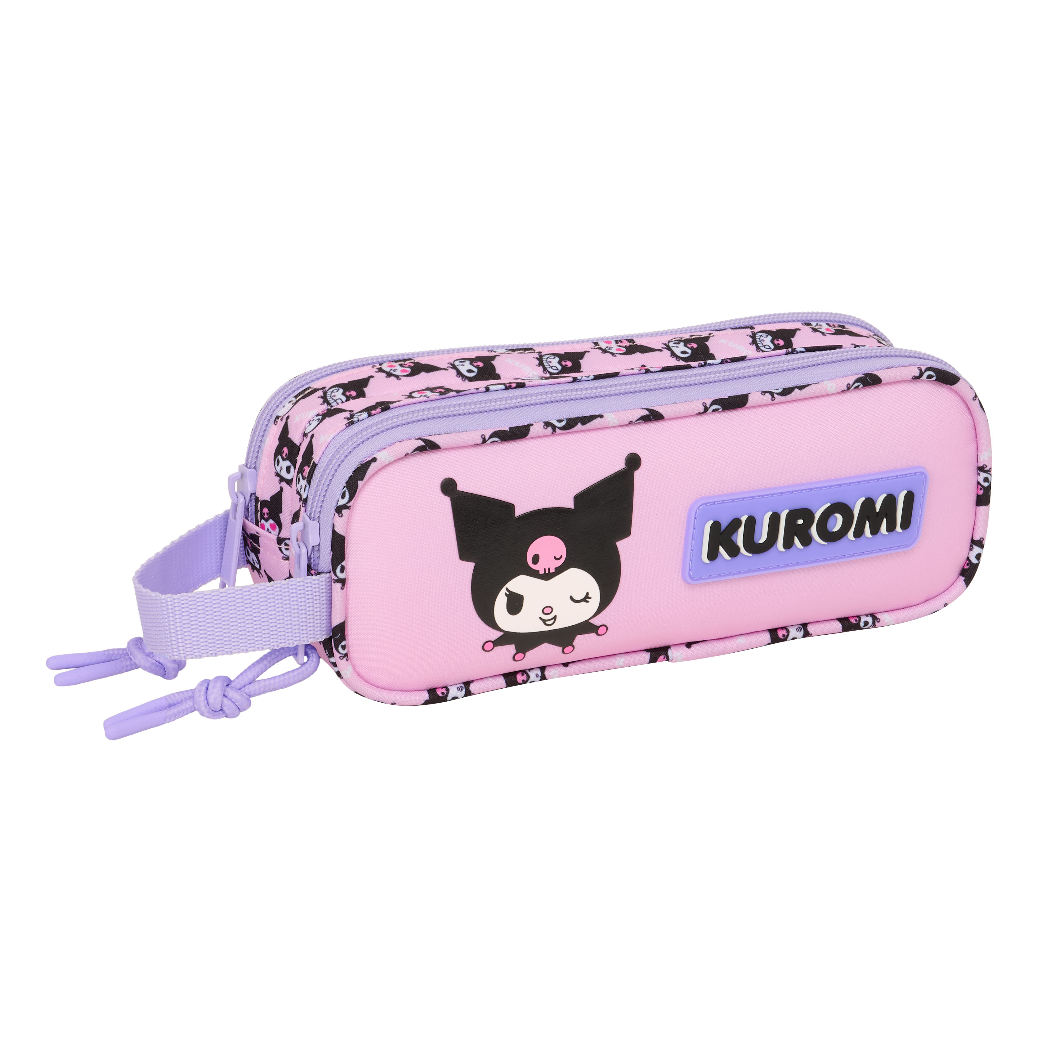 Kuromi Pennfodral med 2 Fack – rosa och lila kawaii pennskrin