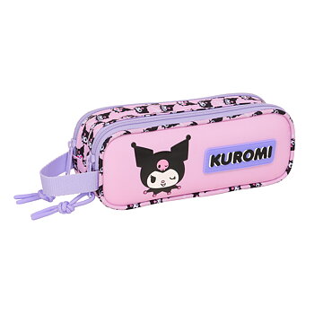Kuromi Pennfodral med 2 Fack – rosa och lila kawaii pennskrin