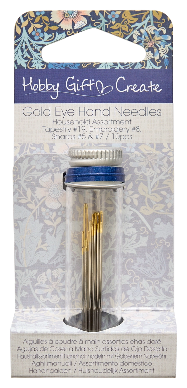 Assorted Gold Eye Hand Needles 10ct - 2
