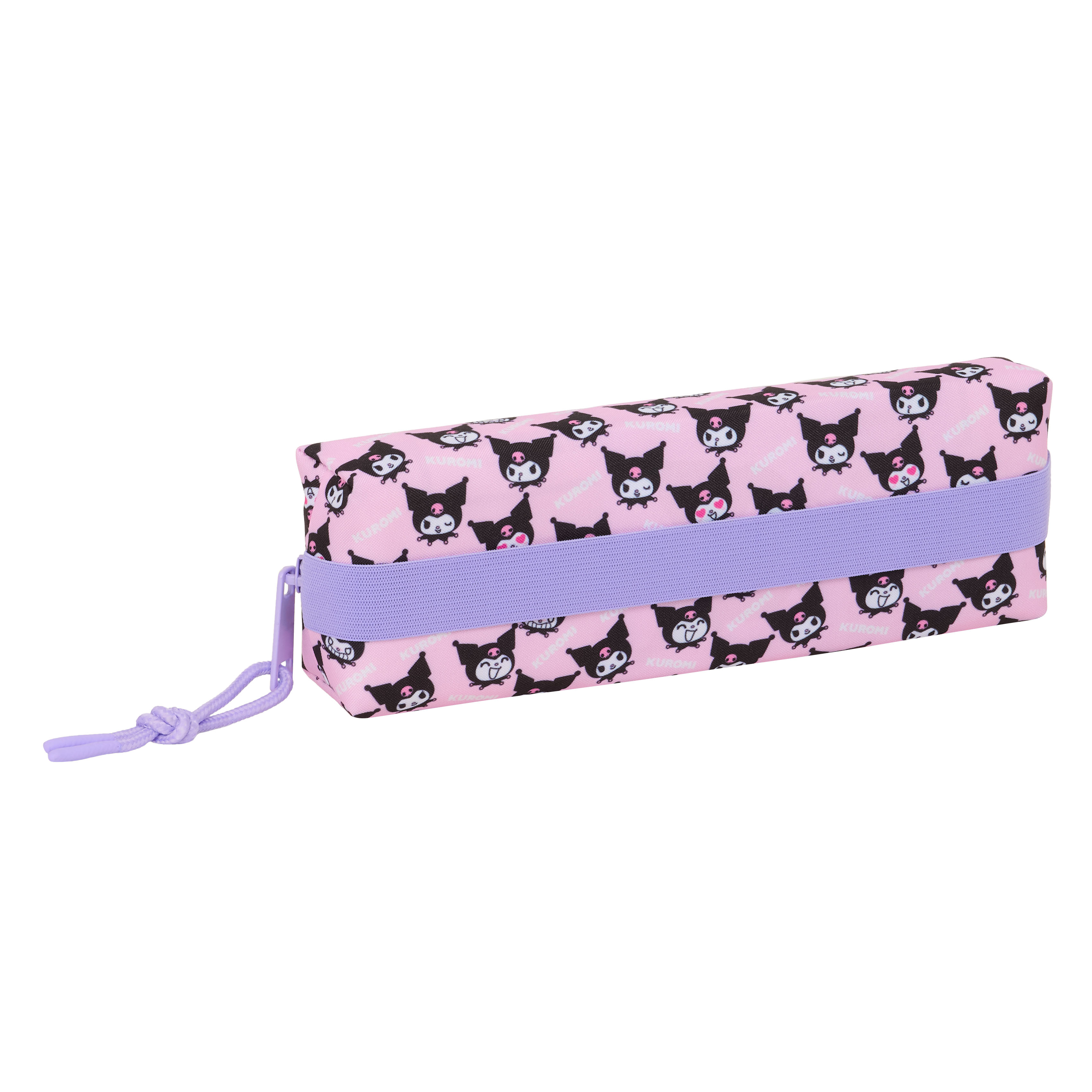 Kuromi Pennfodral med 1 Fack och Elastiskt Band - Rosa och Lila Rektangulärt Kawaii Fodral - 3