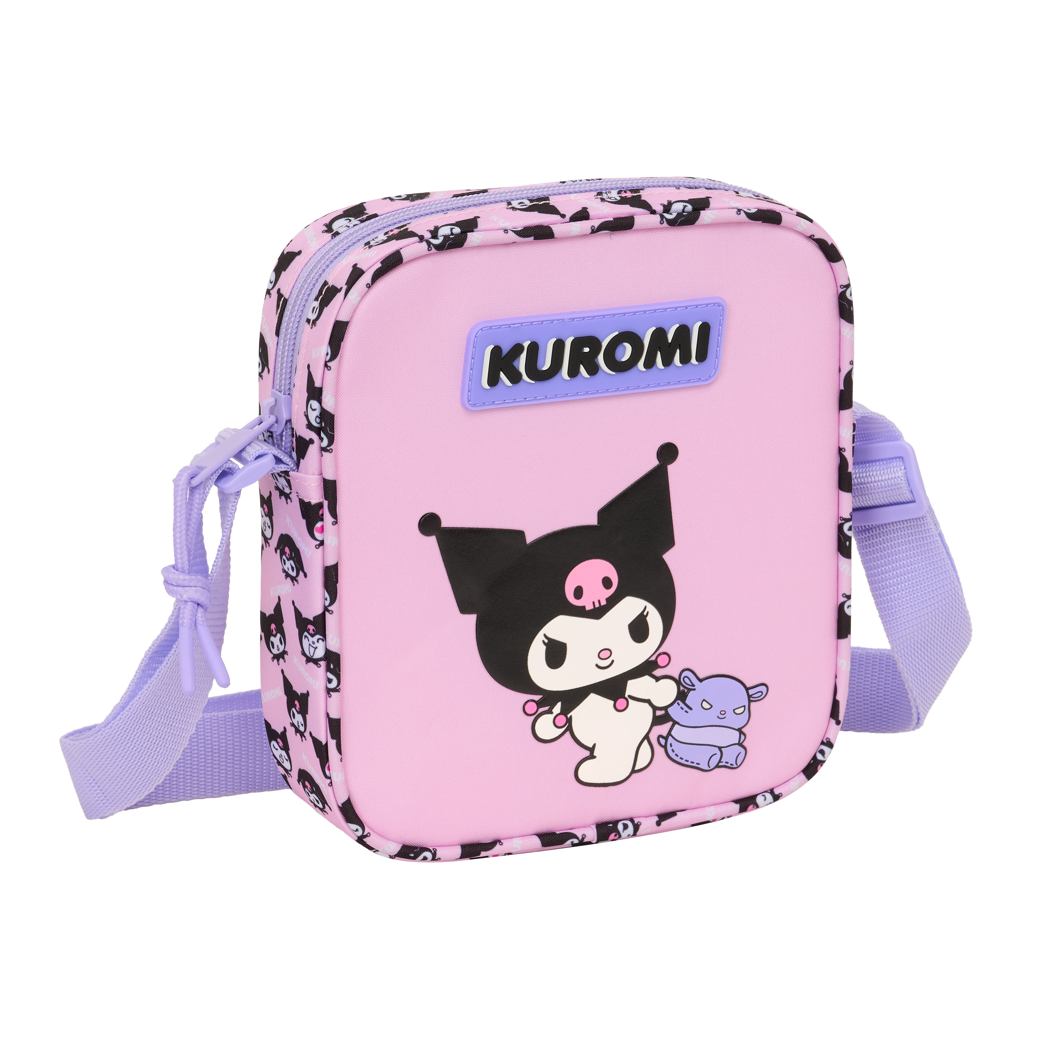 Kuromi Axelväska - Rosa och Lila Kawaii Väska 18 cm