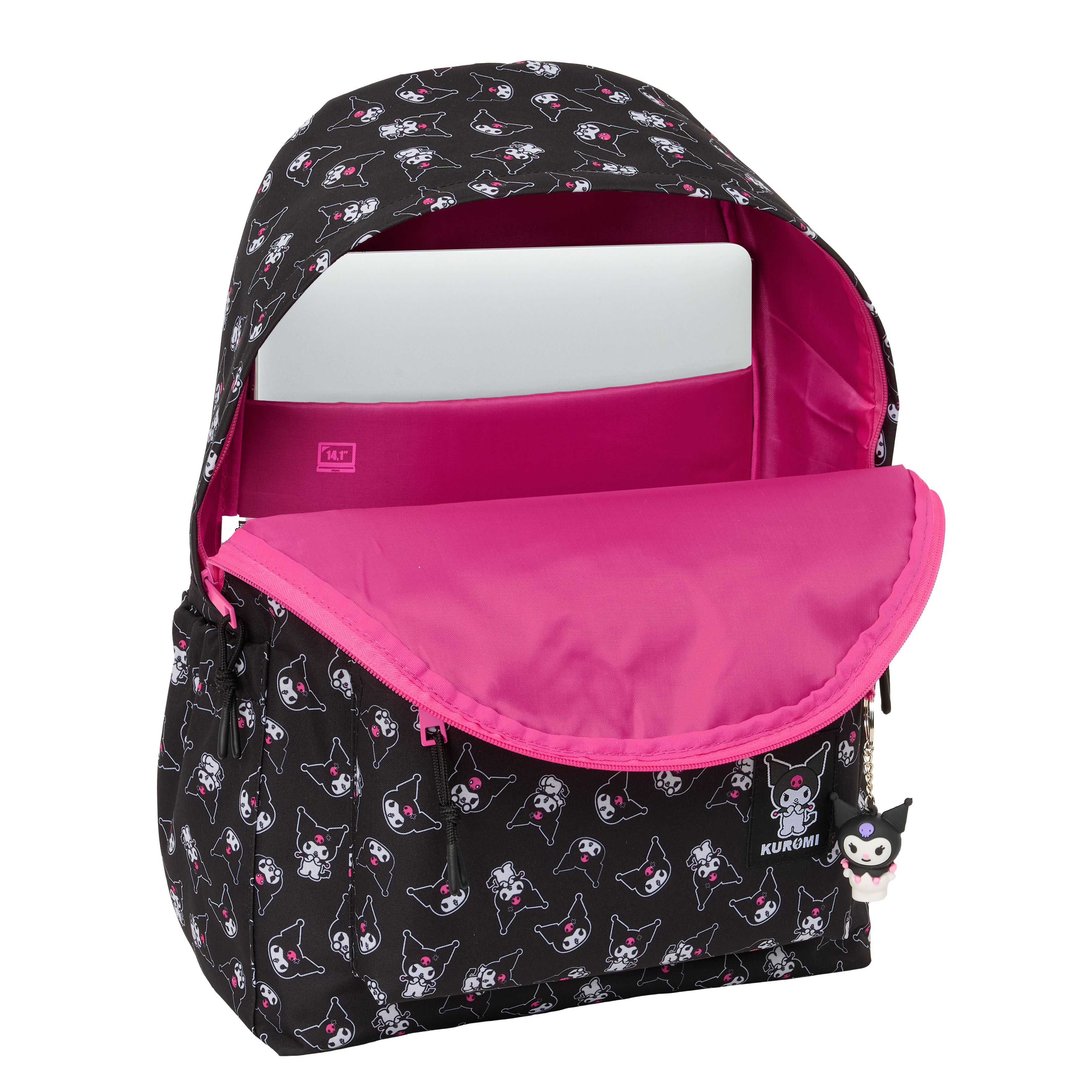 Kuromi Laptop Ryggsäck – Svart och Rosa kawaii ryggsäck - 43 cm - 2