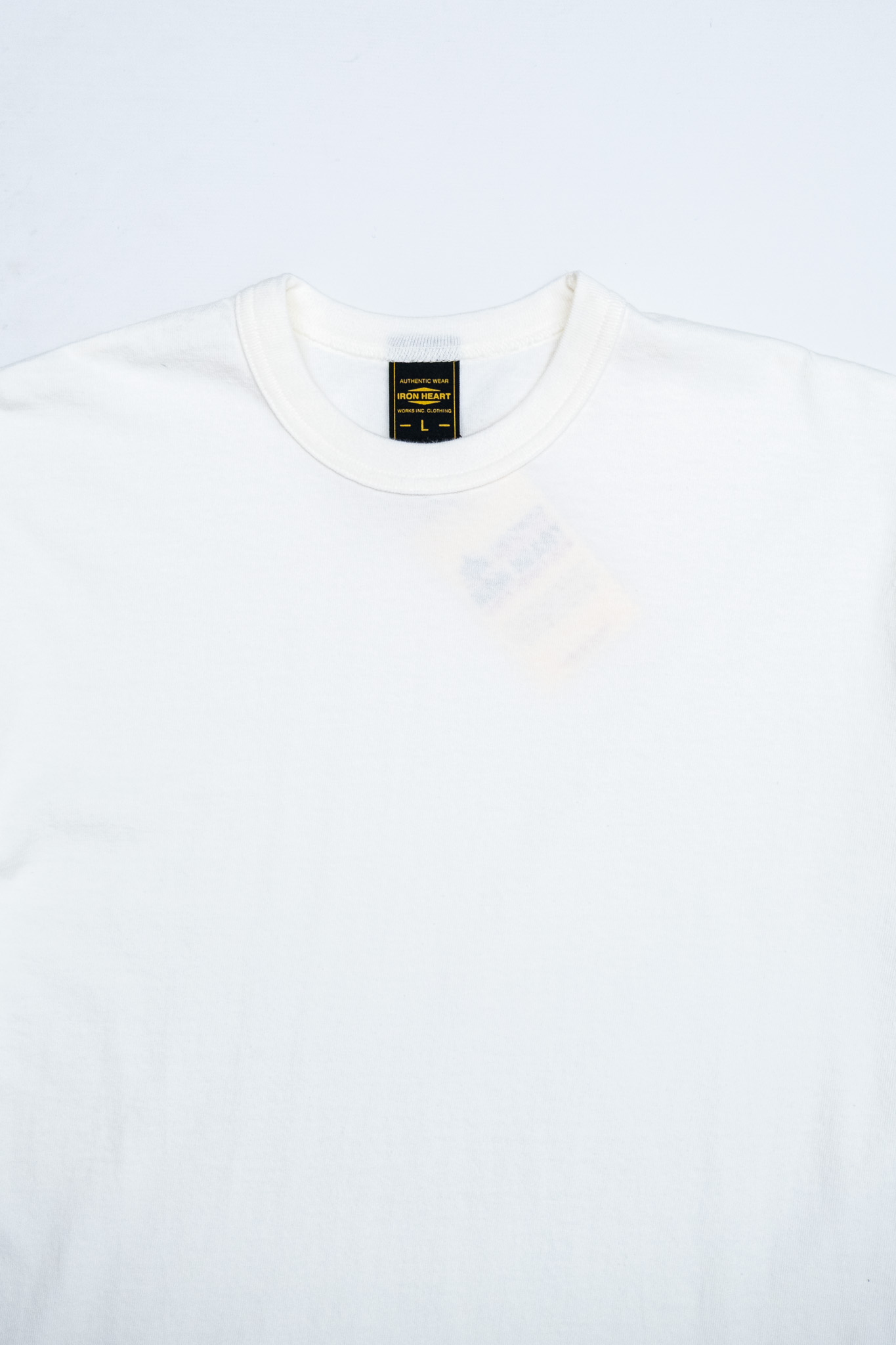 Iron Heart - IHT-1610L-WHT 6.5oz Loopwheel Crew Neck T-Shirt White - 3