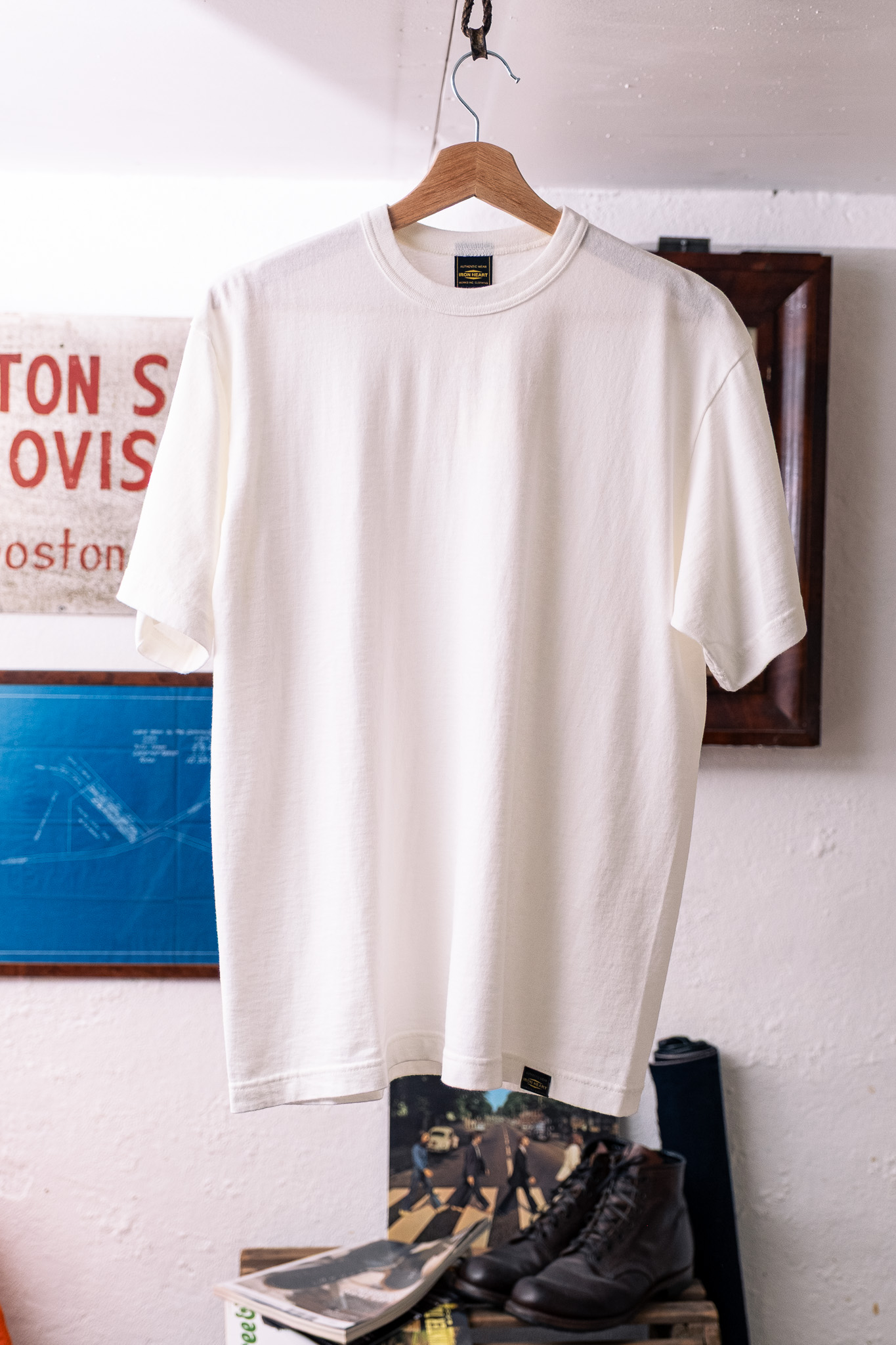 Iron Heart - IHT-1610L-WHT 6.5oz Loopwheel Crew Neck T-Shirt White